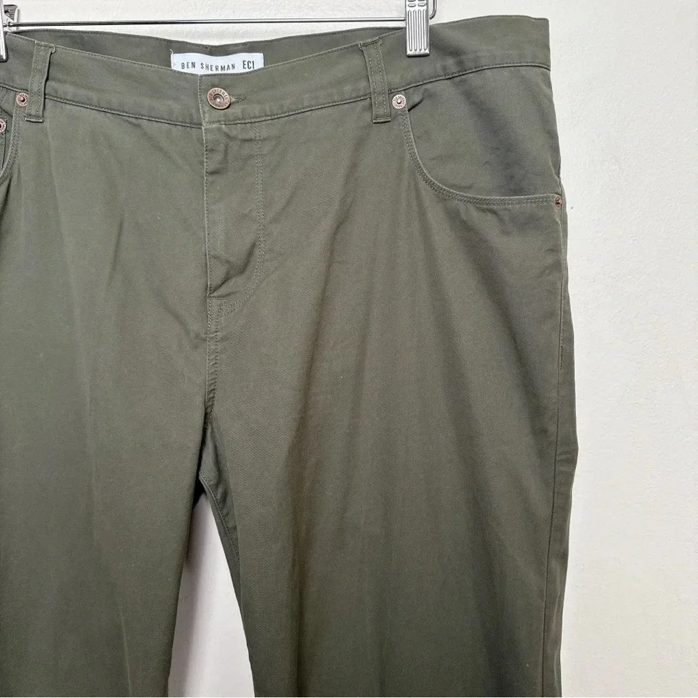 Ben Sherman Mens 38/34 Chino Dark Olive Slim Trouser
